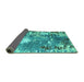 Sideview of Abstract Turquoise Modern Rug, abs5086turq