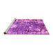 Sideview of Machine Washable Abstract Pink Modern Rug, wshabs5086pnk