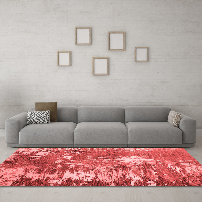 Modern Red Washable Rugs