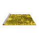 Sideview of Machine Washable Abstract Yellow Modern Rug, wshabs5086yw