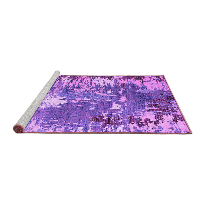 Sideview of Machine Washable Abstract Purple Modern Area Rugs, wshabs5086pur