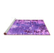 Sideview of Machine Washable Abstract Purple Modern Area Rugs, wshabs5086pur