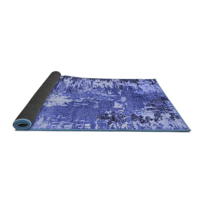 Sideview of Abstract Blue Modern Rug, abs5086blu
