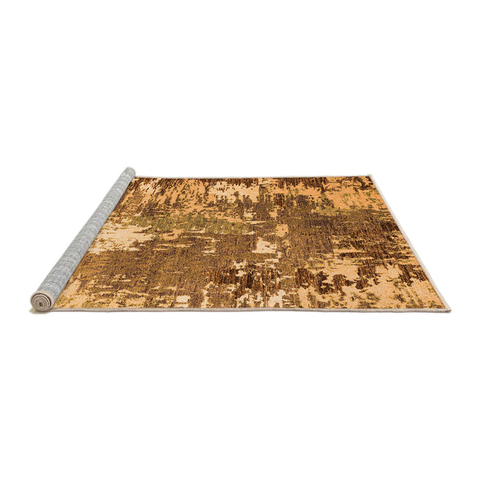 Sideview of Machine Washable Abstract Orange Modern Area Rugs, wshabs5086org