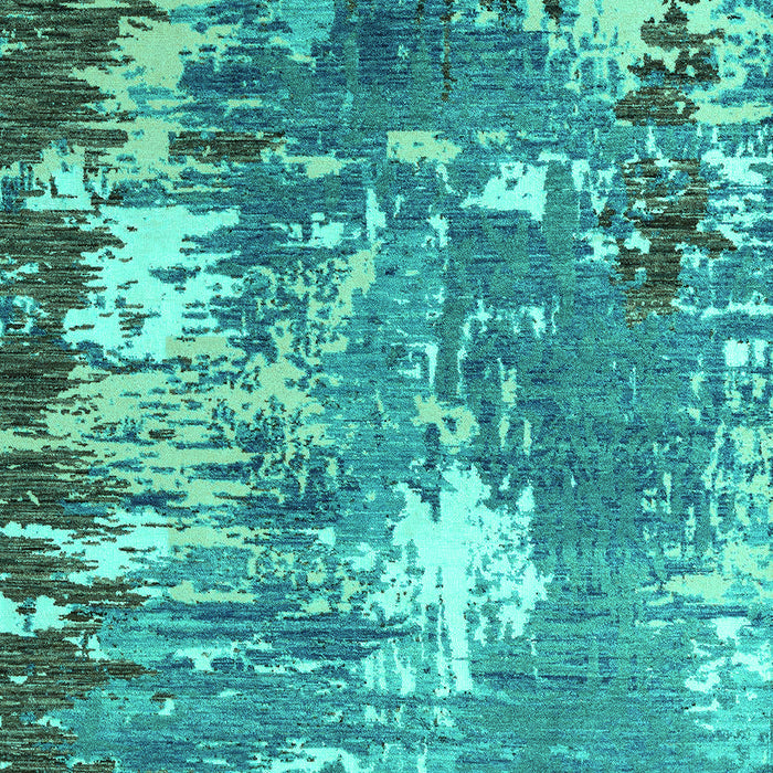 Machine Washable Abstract Turquoise Modern Area Rugs, wshabs5086turq