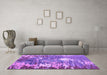 Machine Washable Abstract Purple Modern Area Rugs in a Living Room, wshabs5086pur