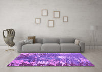 Machine Washable Abstract Purple Modern Rug, wshabs5086pur