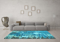 Machine Washable Abstract Light Blue Modern Rug, wshabs5086lblu