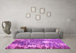 Machine Washable Abstract Pink Modern Rug in a Living Room, wshabs5086pnk