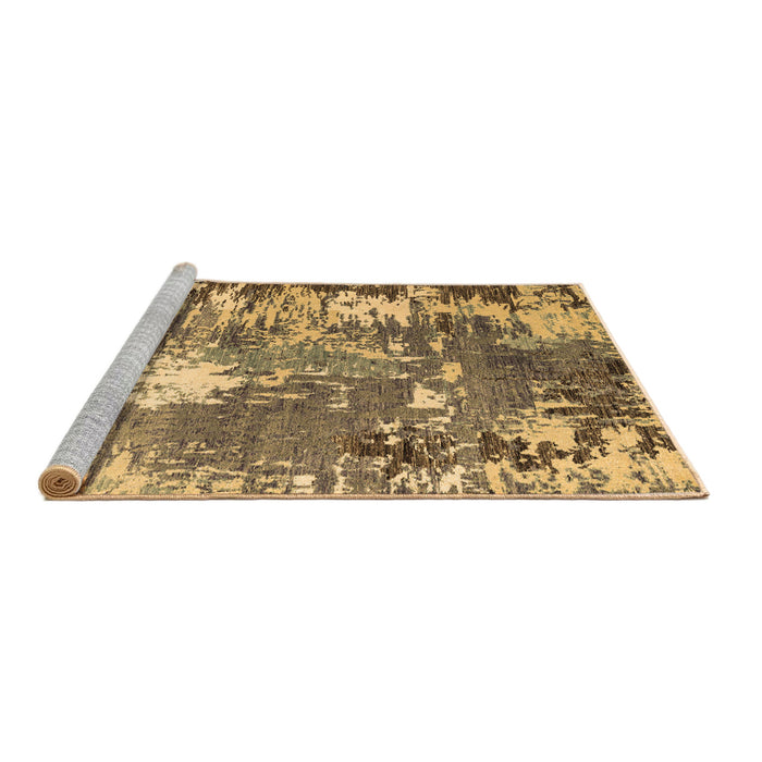 Sideview of Machine Washable Abstract Brown Modern Rug, wshabs5086brn