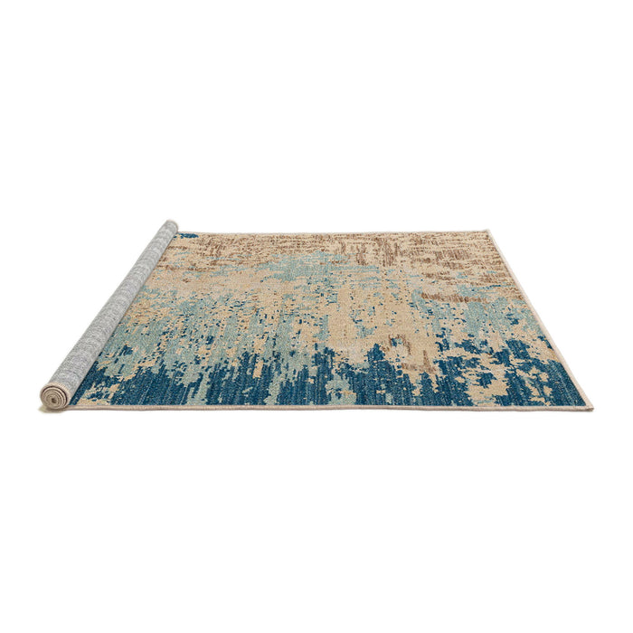 Sideview of Machine Washable Abstract Brown Rug, wshabs5087