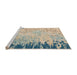 Sideview of Machine Washable Abstract Brown Rug, wshabs5087