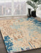 Machine Washable Abstract Brown Rug in a Family Room, wshabs5087