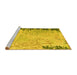 Sideview of Machine Washable Abstract Yellow Modern Rug, wshabs5087yw