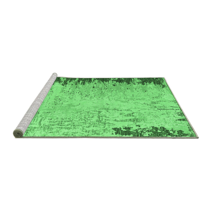 Sideview of Machine Washable Abstract Emerald Green Modern Area Rugs, wshabs5087emgrn