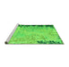 Sideview of Machine Washable Abstract Green Modern Area Rugs, wshabs5087grn