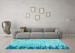 Machine Washable Abstract Light Blue Modern Rug in a Living Room, wshabs5087lblu