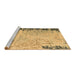 Sideview of Machine Washable Abstract Brown Modern Rug, wshabs5087brn