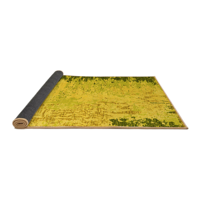 Sideview of Abstract Yellow Modern Rug, abs5087yw