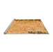 Sideview of Machine Washable Abstract Orange Modern Area Rugs, wshabs5087org