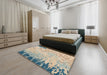 Abstract Brown Modern Rug in a Bedroom, abs5087