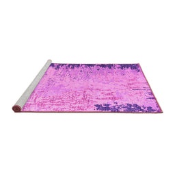 Sideview of Machine Washable Abstract Pink Modern Rug, wshabs5087pnk