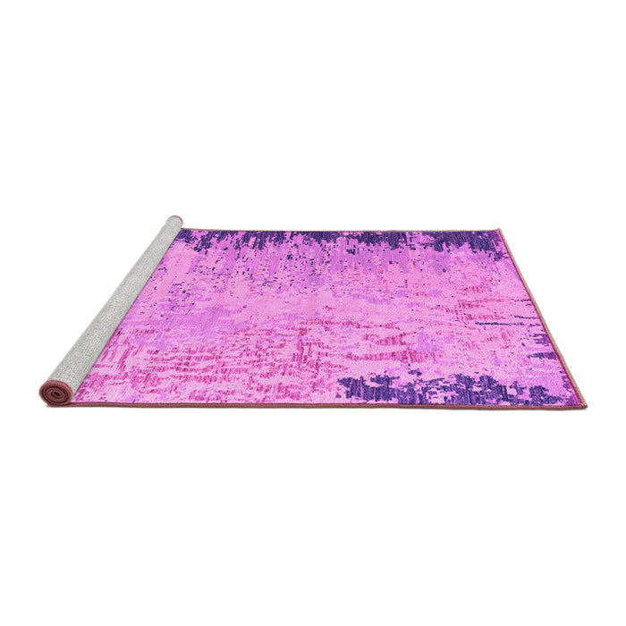 Sideview of Machine Washable Abstract Pink Modern Rug, wshabs5087pnk