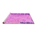 Sideview of Machine Washable Abstract Pink Modern Rug, wshabs5087pnk