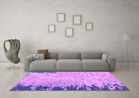 Machine Washable Abstract Purple Modern Rug, wshabs5087pur