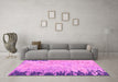 Machine Washable Abstract Pink Modern Rug in a Living Room, wshabs5087pnk