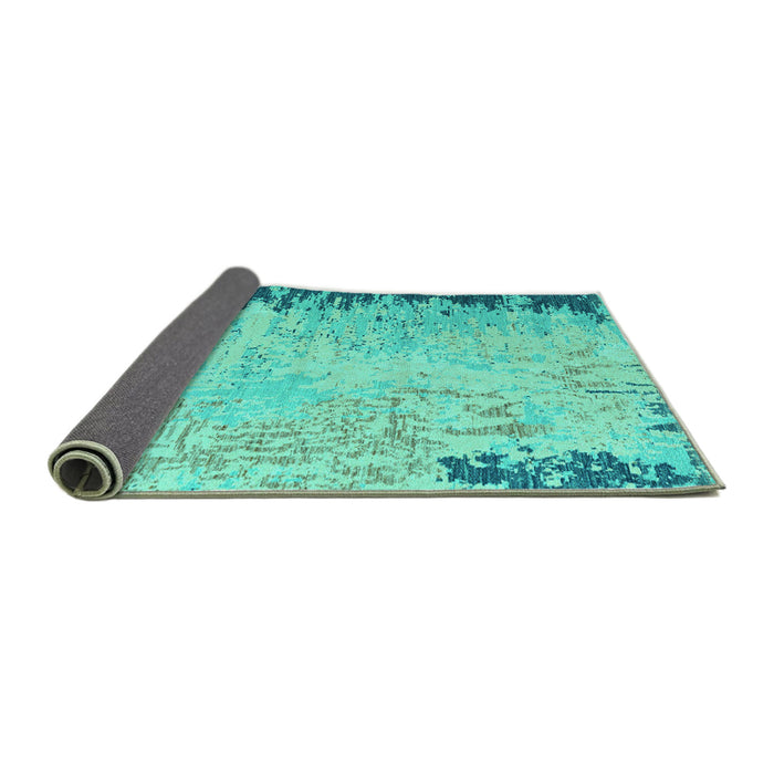 Sideview of Abstract Turquoise Modern Rug, abs5087turq