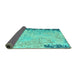 Sideview of Abstract Turquoise Modern Rug, abs5087turq