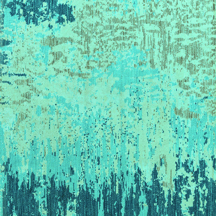 Square Abstract Turquoise Modern Rug, abs5087turq