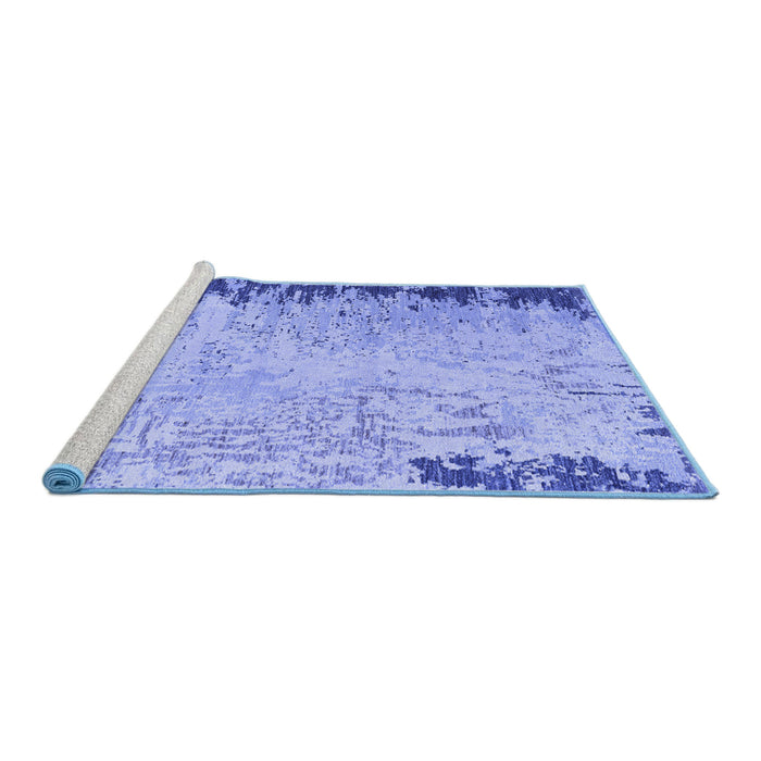 Sideview of Machine Washable Abstract Blue Modern Rug, wshabs5087blu