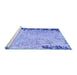 Sideview of Machine Washable Abstract Blue Modern Rug, wshabs5087blu