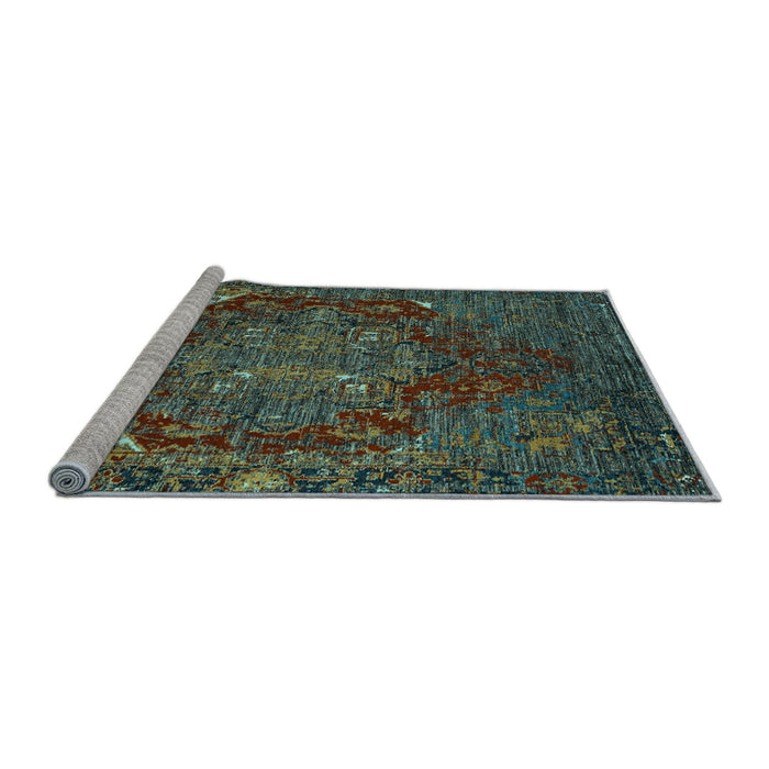 Sideview of Machine Washable Persian Light Blue Traditional Rug, wshabs5088lblu