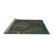 Sideview of Machine Washable Persian Light Blue Traditional Rug, wshabs5088lblu