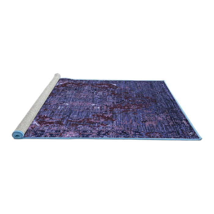 Sideview of Machine Washable Persian Blue Traditional Rug, wshabs5088blu