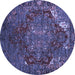 Round Persian Blue Traditional Rug, abs5088blu