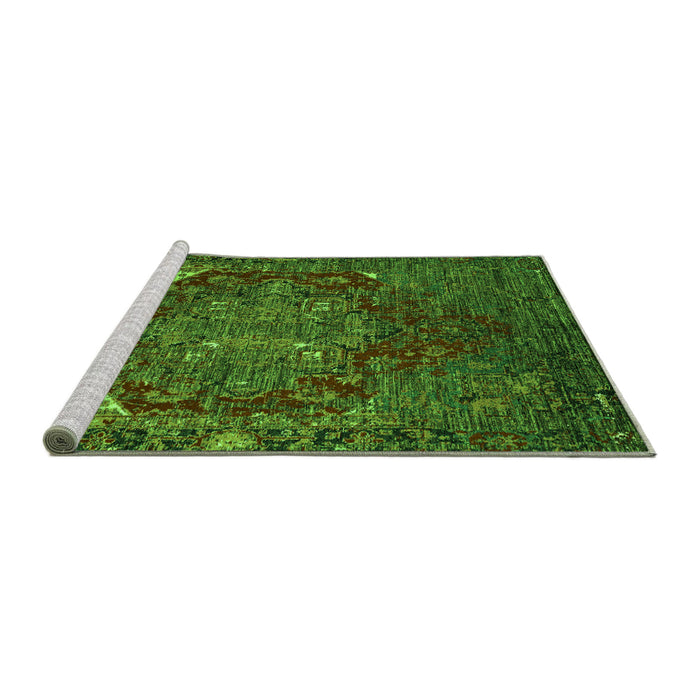 Sideview of Machine Washable Persian Green Traditional Area Rugs, wshabs5088grn
