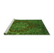 Sideview of Machine Washable Persian Green Traditional Area Rugs, wshabs5088grn