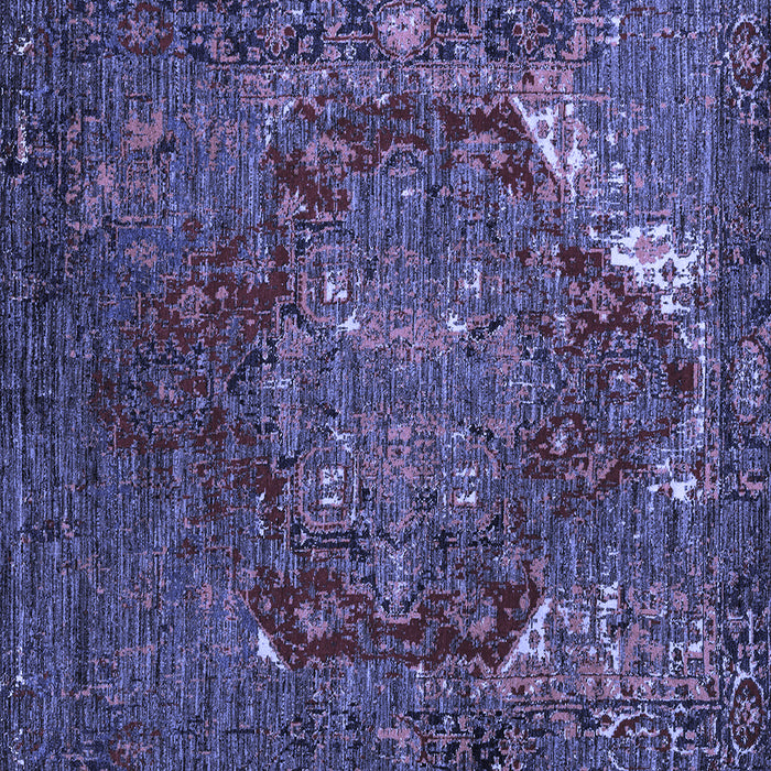Square Machine Washable Persian Blue Traditional Rug, wshabs5088blu