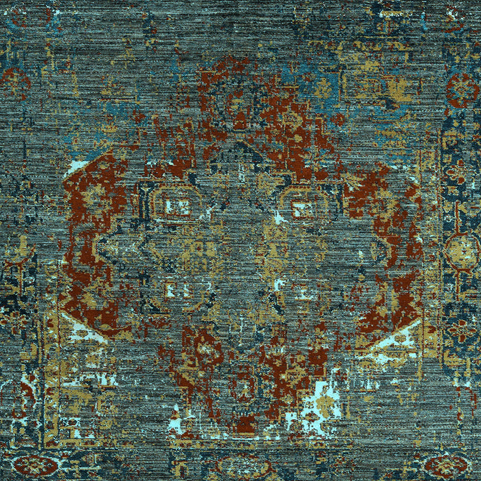 Square Persian Light Blue Traditional Rug, abs5088lblu