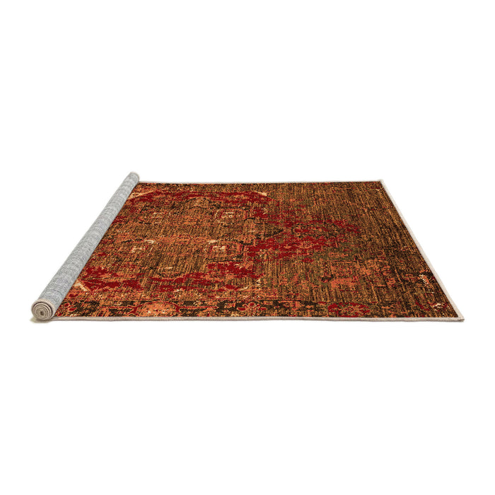 Sideview of Machine Washable Persian Orange Traditional Area Rugs, wshabs5088org