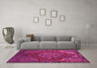 Machine Washable Persian Pink Traditional Rug in a Living Room, wshabs5088pnk