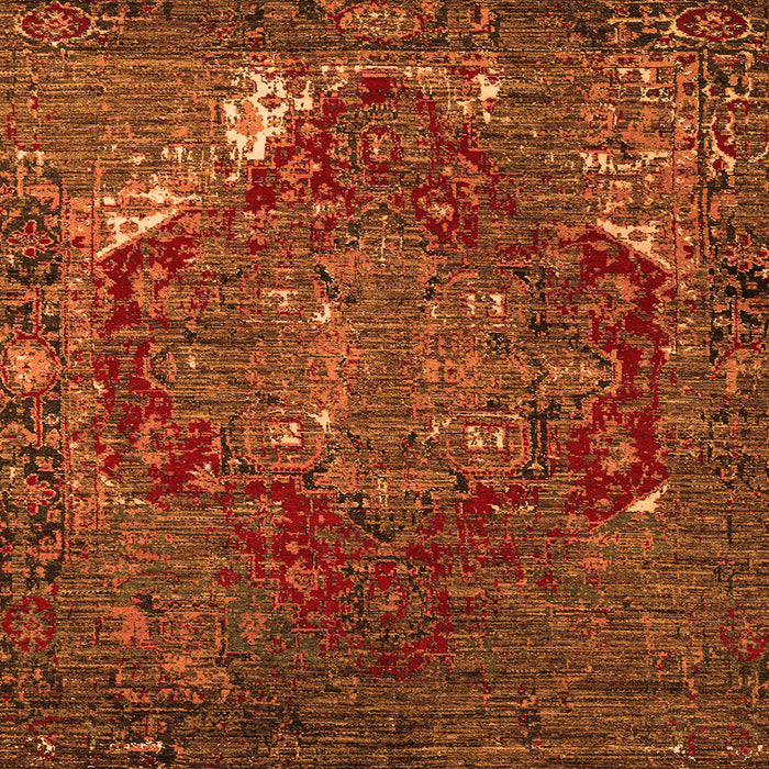 Square Persian Orange Traditional Rug, abs5088org