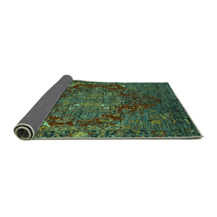 Sideview of Persian Turquoise Traditional Rug, abs5088turq