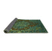 Sideview of Persian Turquoise Traditional Rug, abs5088turq