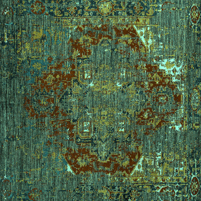 Square Machine Washable Persian Turquoise Traditional Area Rugs, wshabs5088turq