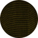 Round Abstract Yellow Modern Rug, abs5089yw